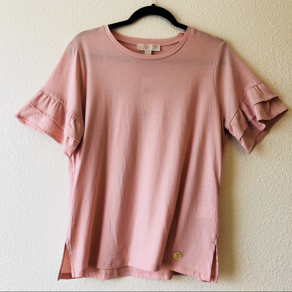 MICHAEL Michael Kors Layered Sleeve Mauve Top